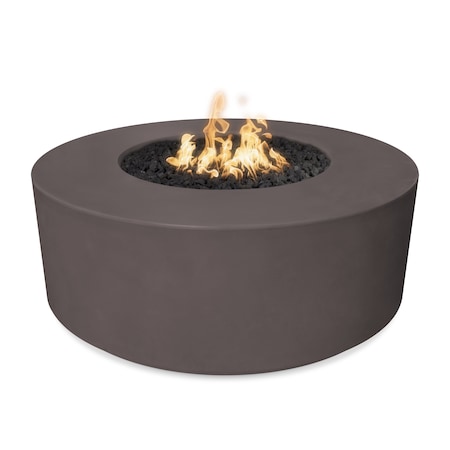 The Outdoor Plus 54 Round Florence Fire Pit, GFRC Concrete, Chestnut, Spark Ignition with Flame Sense, Liquid Propane OPT-FL54FSEN-CST-LP